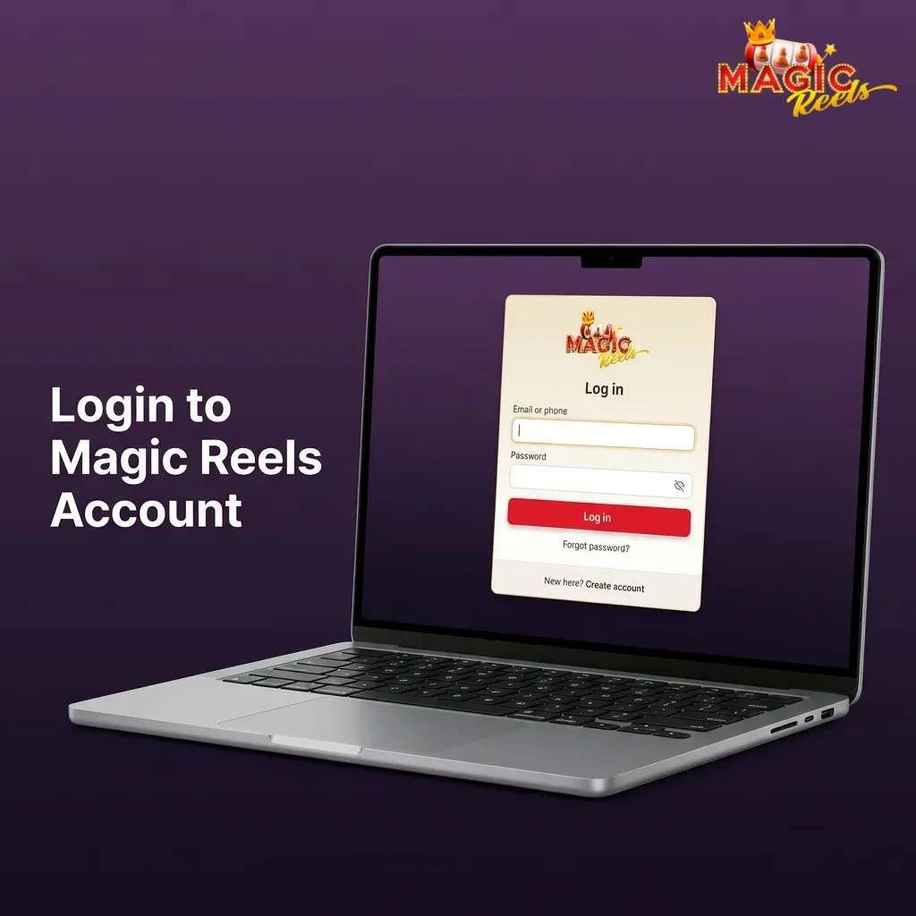 User entering email and password on Magic Reels login screen to access their account dashboard