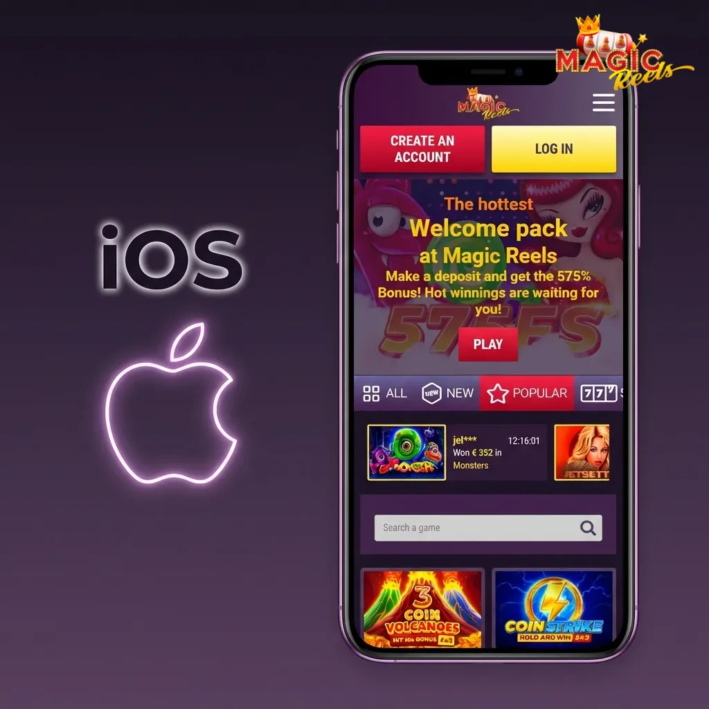 iPhone displaying Magic Reels app download page on App Store with Get button visible