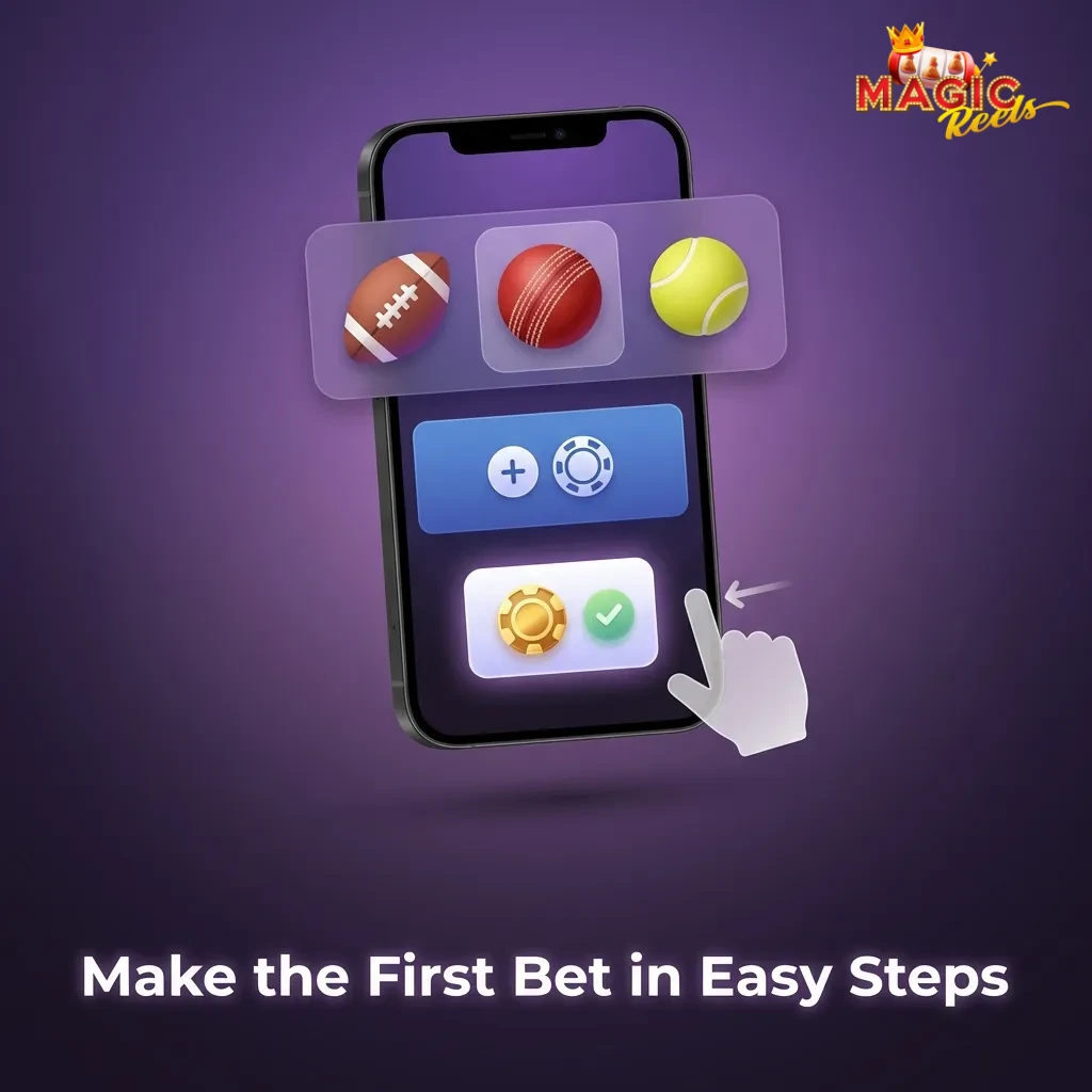 Sports betting interface showing bet slip with stake amount and place bet button for first-time bettors