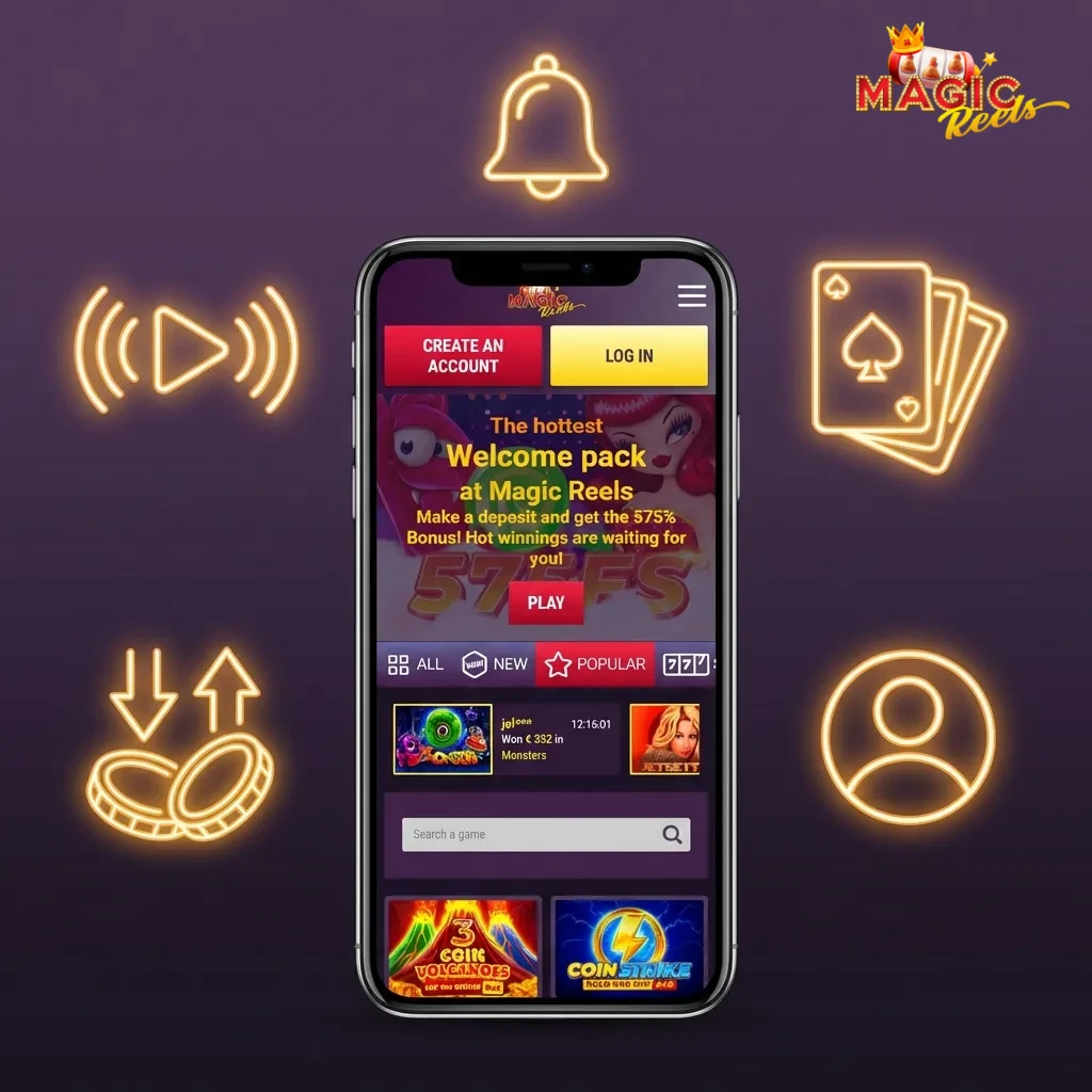 Push notification settings screen showing customizable alerts for bets, bonuses, and live event updates
