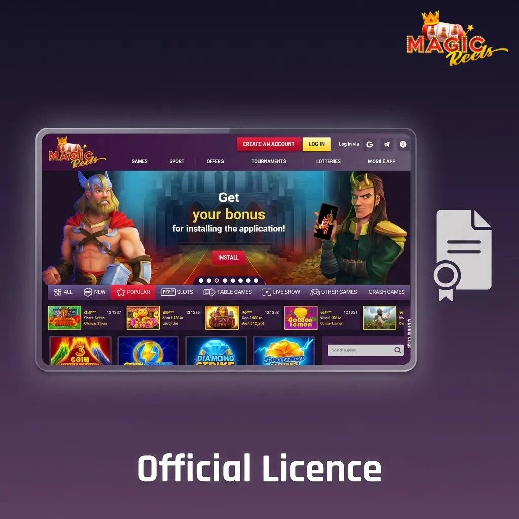 Magic Reels gaming licence certificate ensuring regulatory compliance, fair play, and secure transactions for UK players.