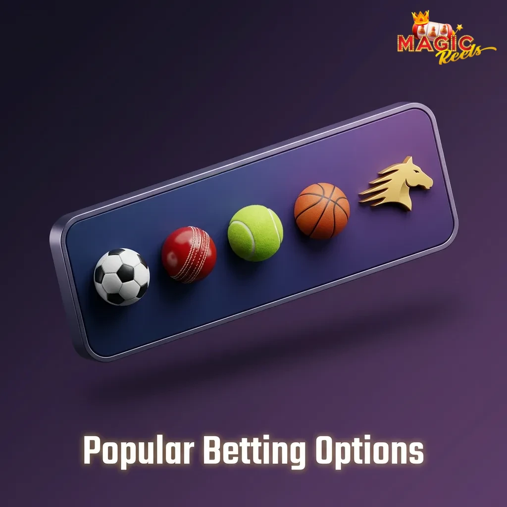 Magic Reels betting interface showing Multi Live, Line Prematch, and Live Betting options for sports wagering